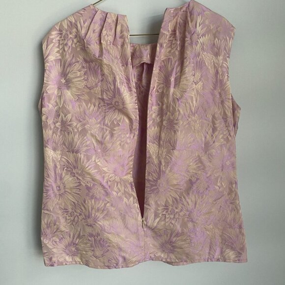 Franco Mirabelli Inez Sleeveless Top Purple English Garden Design Size L - Picture 6 of 6